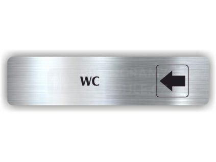 Cedule wc šipka do leva – plast (piktogram)