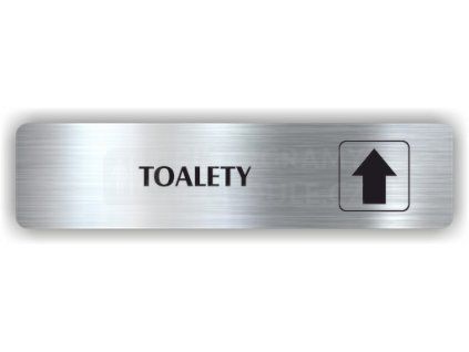 Cedule toalety šipka nahorů – plast (piktogram)