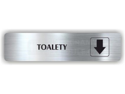 Cedule toalety šipka dolů – plast (piktogram)