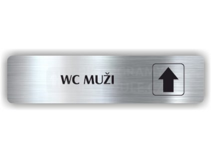 Piktogram - WC MUŽI ŠIPKA NAHORŮ