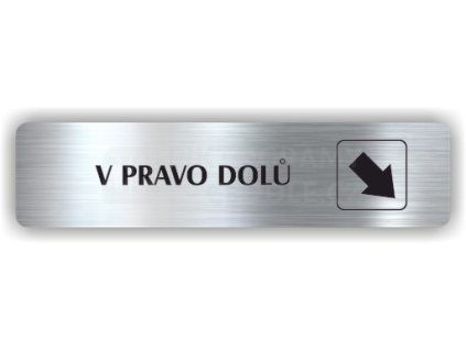 Cedule v pravo dolů – plast (piktogram)
