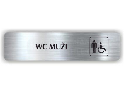 Cedule wc muži a vozíčkáři – plast (piktogram)