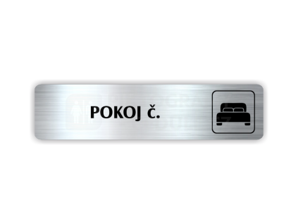 Cedule pokoj č. xxxx (číslo) – plast (piktogram)