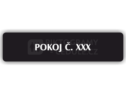 Cedule pokoj č. xxxx (číslo) – plast (piktogram)