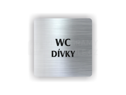 Cedule wc dívky nápis | Piktogram (čtverec)