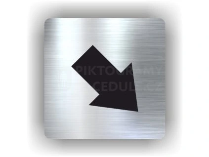 Cedule šipka v pravo dolů – plast (piktogram)