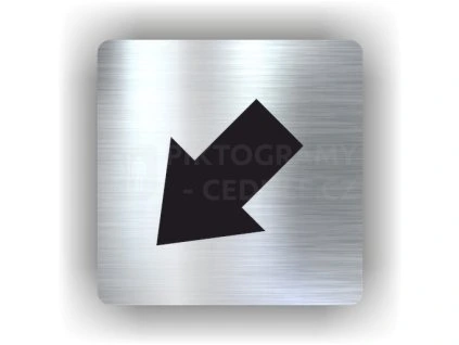 Cedule šipka v levo dolů – plast (piktogram)