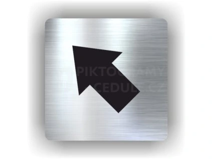 Cedule šipka v levo nahorů – plast (piktogram)