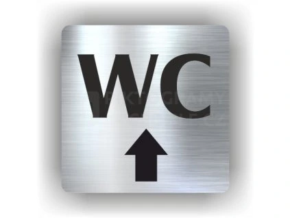 Cedule wc nahoru/rovně – plast (piktogram)