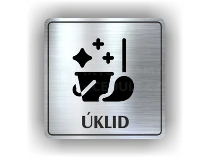 Cedule úklid – plast (piktogram)