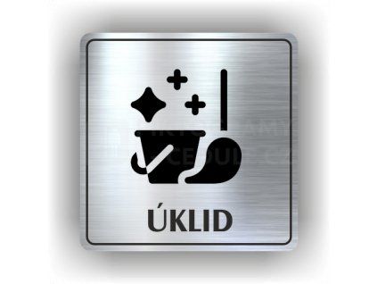 Cedule úklid | Piktogram (čtverec)