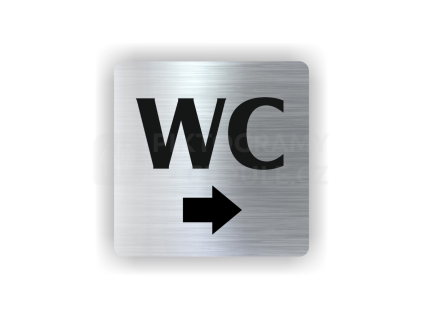 Cedule wc šipka do prava | Piktogram (čtverec)