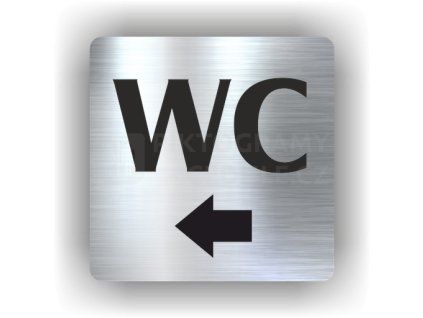 Cedule wc šipka do leva – plast (piktogram)