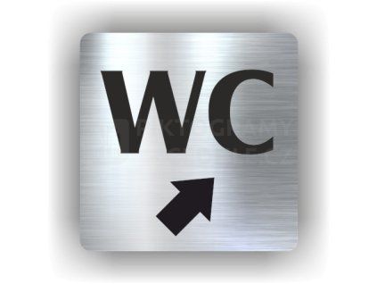 Cedule wc šipka v pravo nahorů – plast (piktogram)