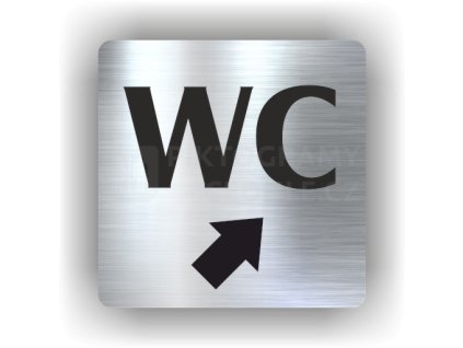 Piktogram - WC ŠIPKA V PRAVO NAHORŮ