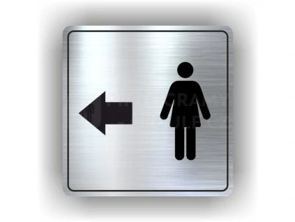 Cedule ženy v levo – plast (piktogram)