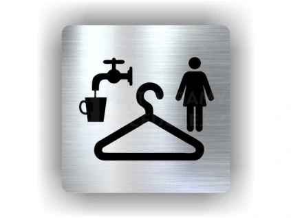Cedule šatna ženy – plast (piktogram)