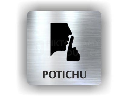 Cedule potichu – plast (piktogram)