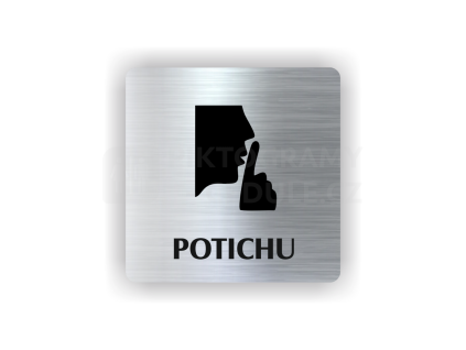 Cedule potichu gesto pst | Piktogram (čtverec)