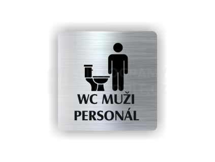 Cedule wc muži personál | Piktogram (čtverec)