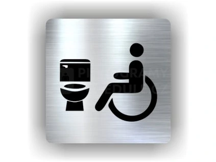 Cedule wc vozíčkář, invalida – plast (piktogram)
