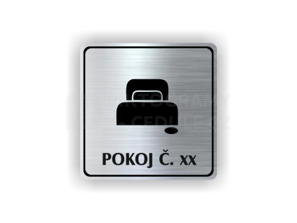 Cedule pokoj č. xxxx (číslo) – plast (piktogram)