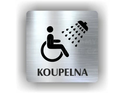 Cedule koupelna vozíčkaři,invalidé – plast (piktogram)