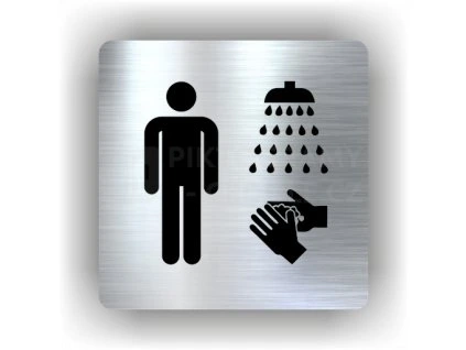 Cedule muži sprcha – plast (piktogram)