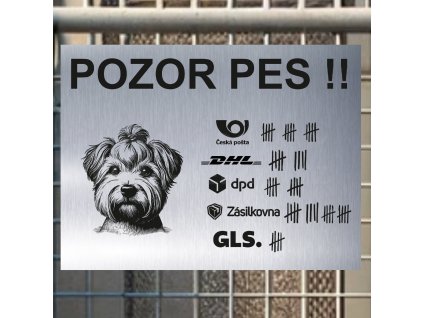 Pozor tady hlídám já - Dandie dinmont teriér - pozor pes!!!