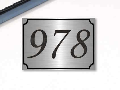 Cedule číslo domu 1 – Font B (Materiál Kov, Plast (dekór) NEREZ Broušená, Velikost A3 (30x42cm))