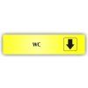 Cedule wc šipka dolů – plast (piktogram)