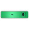 Cedule wc šipka dolů – plast (piktogram)