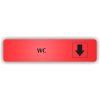 Cedule wc šipka dolů – plast (piktogram)
