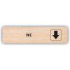 Cedule wc šipka dolů – plast (piktogram)