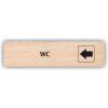 Cedule wc šipka do leva – plast (piktogram)