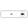 Cedule wc šipka do leva – plast (piktogram)