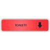 Cedule toalety šipka dolů – plast (piktogram)