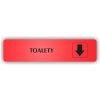 Piktogram - TOALETY ŠIPKA DOLŮ