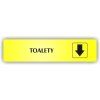 Cedule toalety šipka dolů – plast (piktogram)