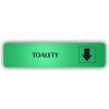 Cedule toalety šipka dolů – plast (piktogram)