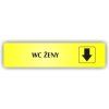 Cedule wc ženy šipka dolů – plast (piktogram)