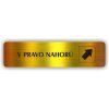 Cedule v pravo nahorů – plast (piktogram)