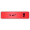 Cedule wc muži – plast (piktogram)