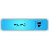 Cedule wc muži – plast (piktogram)