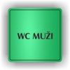 Cedule wc muži – plast (piktogram)