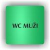 Cedule wc muži – plast (piktogram)
