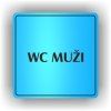 Cedule wc muži – plast (piktogram)