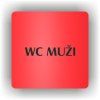 Cedule wc muži – plast (piktogram)