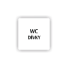 Cedule wc dívky nápis | Piktogram (čtverec)
