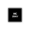 Cedule wc dívky nápis | Piktogram (čtverec)